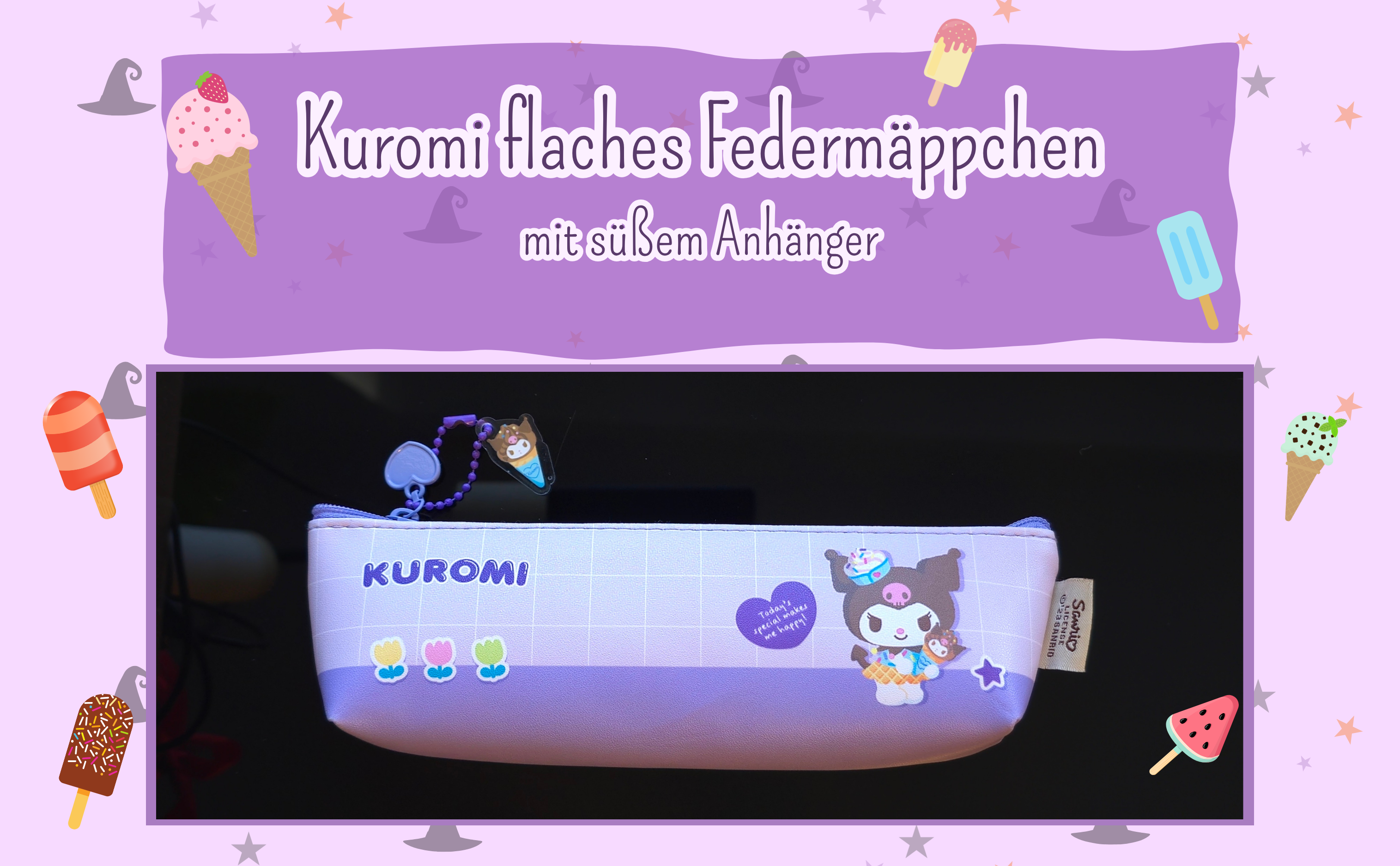 Kuromi flaches Federmäppchen