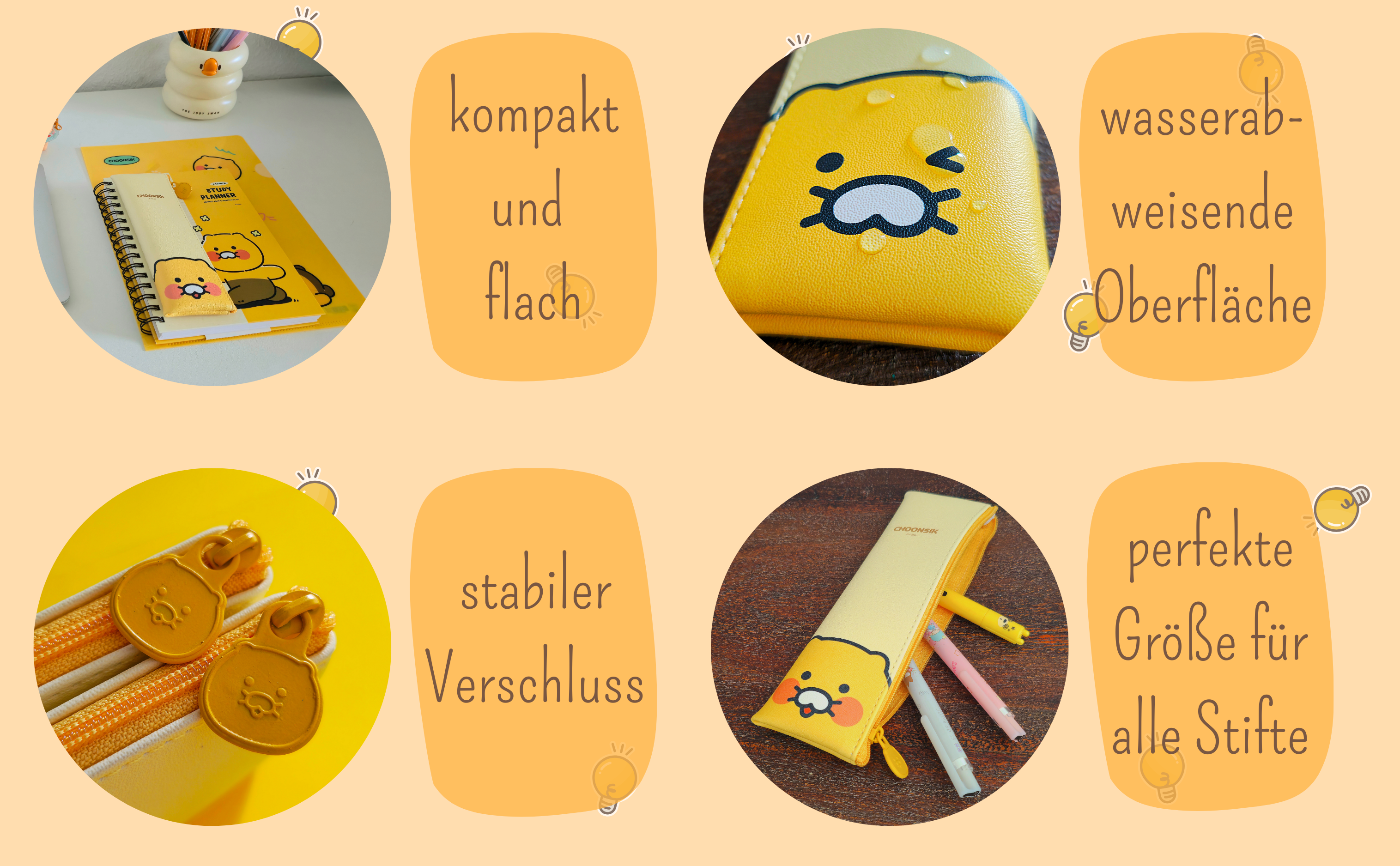 CHOONSIK Mini Flat Pencil Case