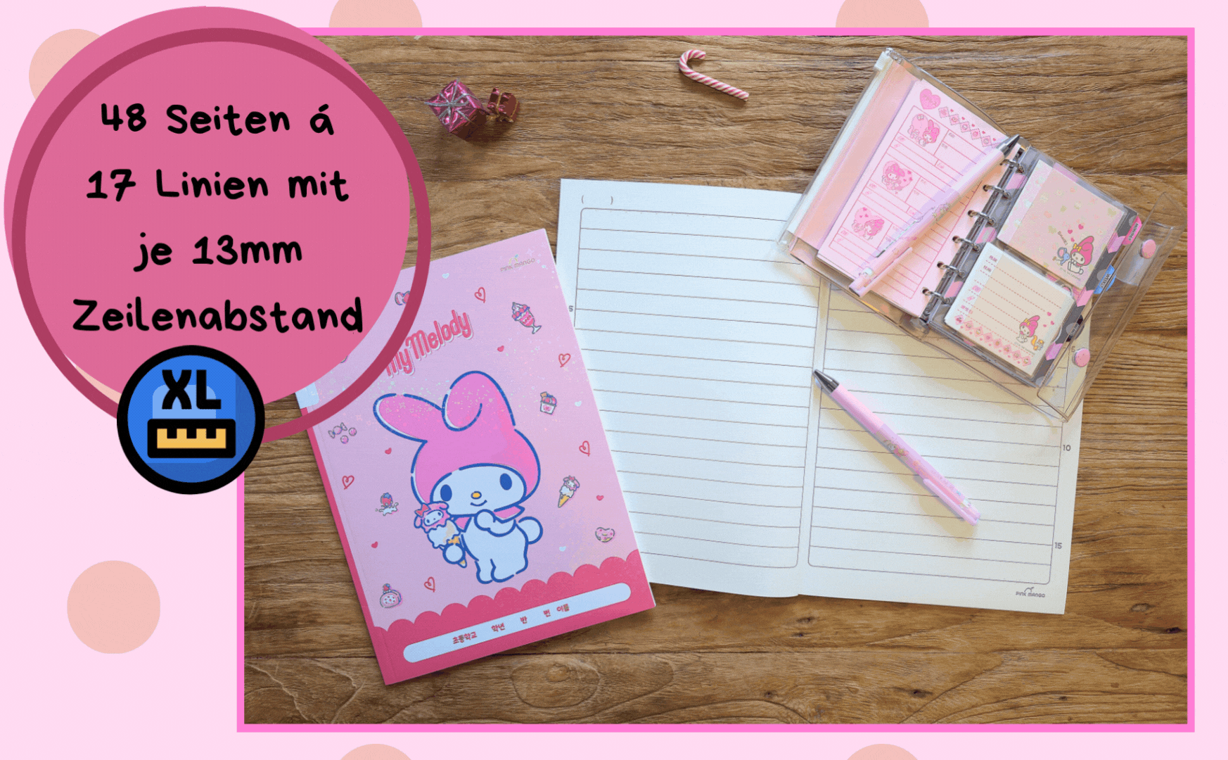 My Melody gebundenes Heft liniert