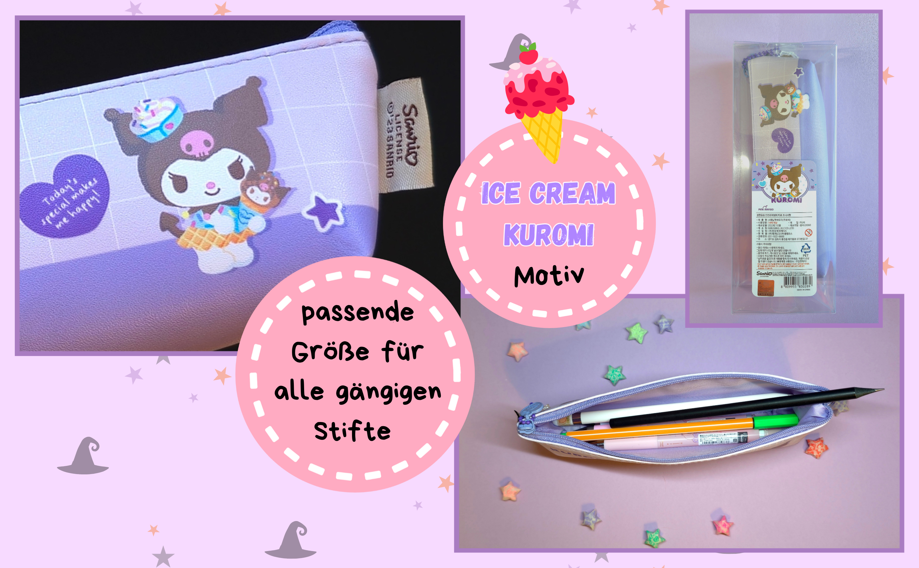 Kuromi flaches Federmäppchen