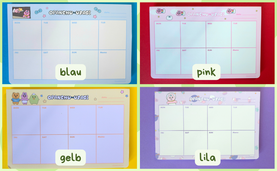 Opanchu Usagi Weekly Memopad Wochenplaner