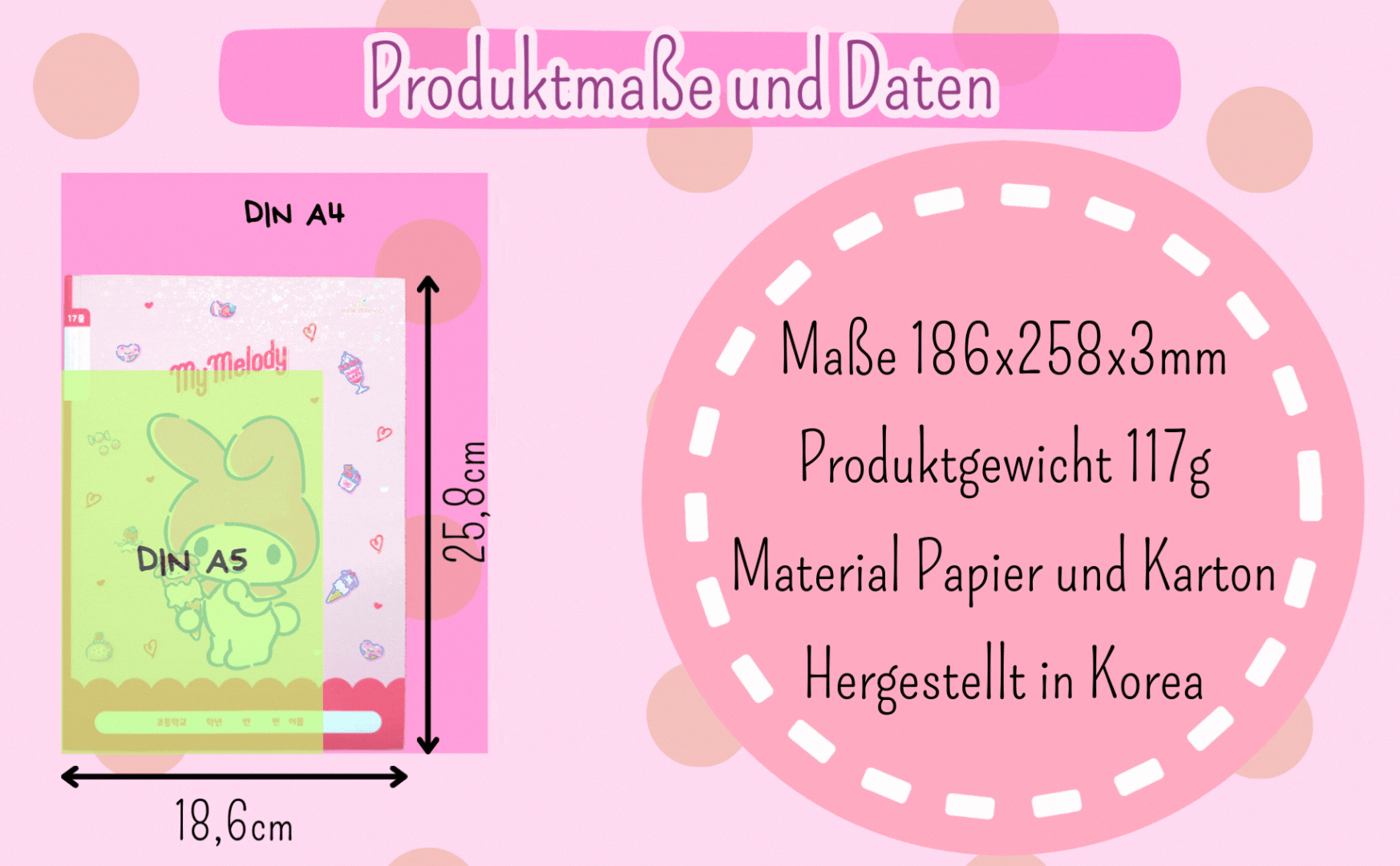 My Melody gebundenes Heft liniert